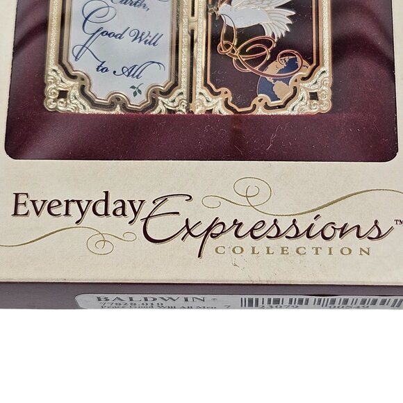 Baldwin Ornament Brass Everyday Expressions Peace Good Will To Men Christmas - Picture 5 of 12